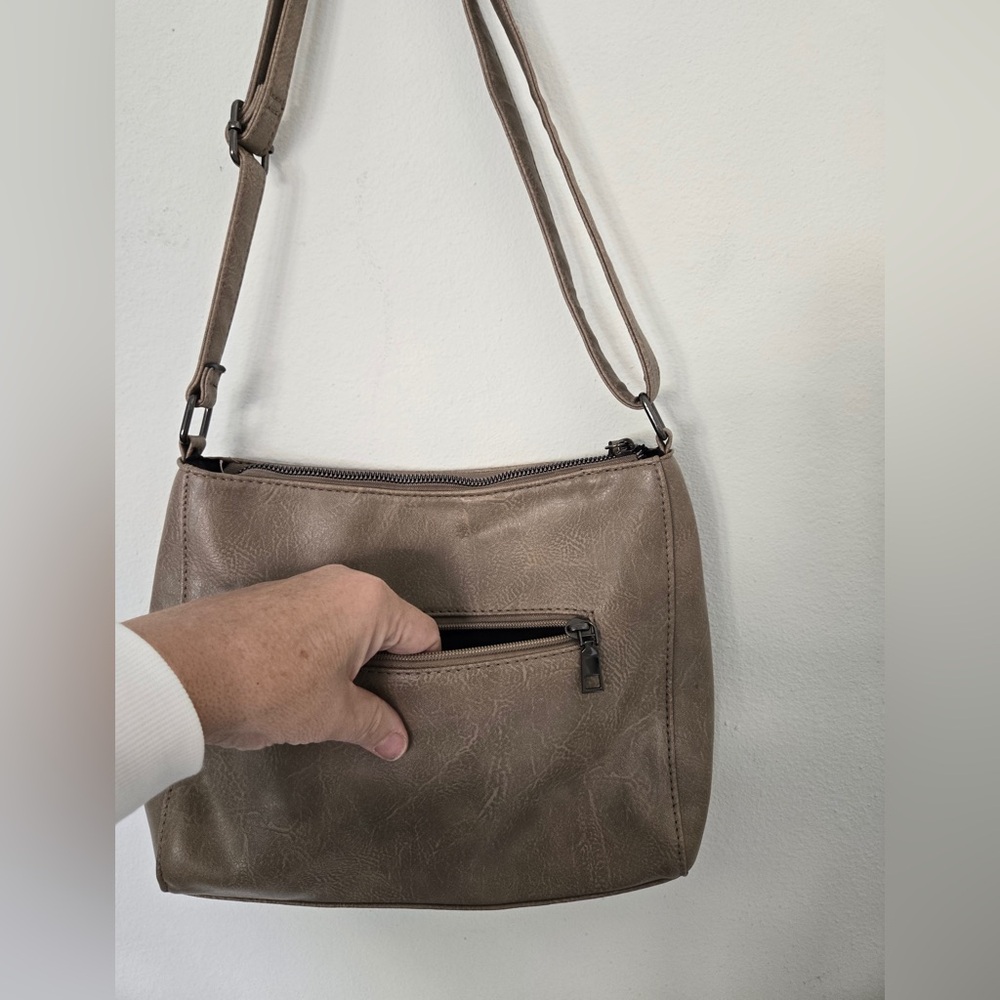 Sam & Hadley Tan Studded Crossbody Bag | Faux Leather | Boho Chic - Picture 4 of 15